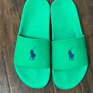 Ralph Lauren Green Slide Sandals